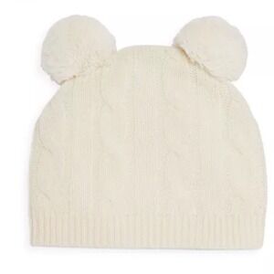 Bloomies Baby Unisex Cable Knit Cashmere Pom Pom Hat Ivory